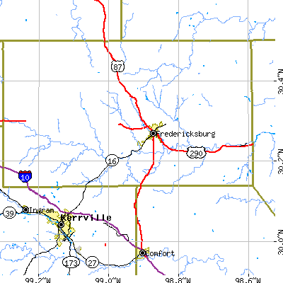 Zip code 78624 close-up map