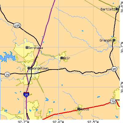 Zip code 78626 close-up map