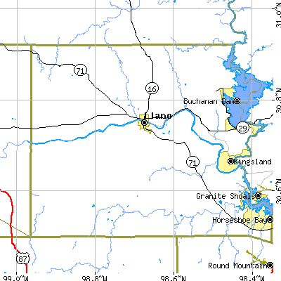 Zip code 78643 close-up map