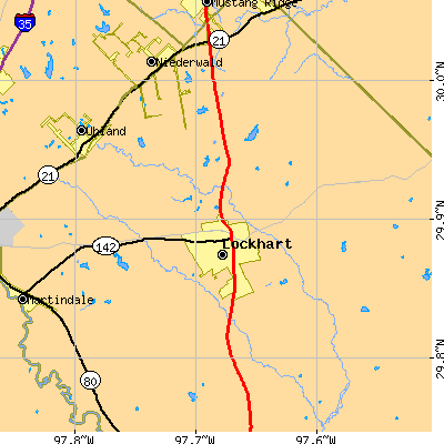 Zip code 78644 close-up map
