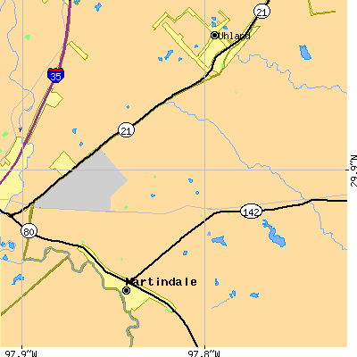 Zip code 78656 close-up map