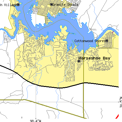 Zip code 78657 close-up map