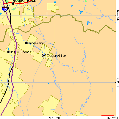 Zip code 78660 close-up map