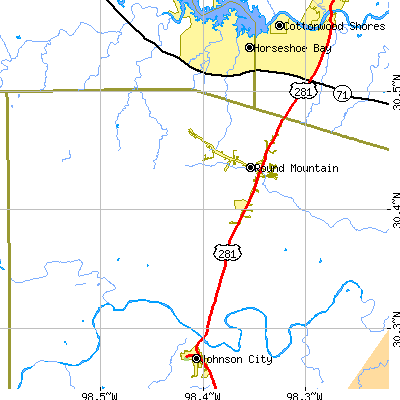 Zip code 78663 close-up map