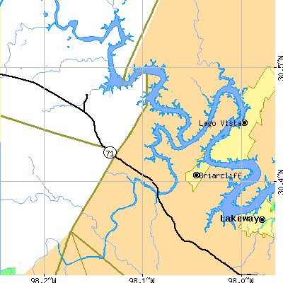 Zip code 78669 close-up map