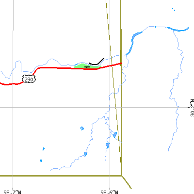 Zip code 78671 close-up map