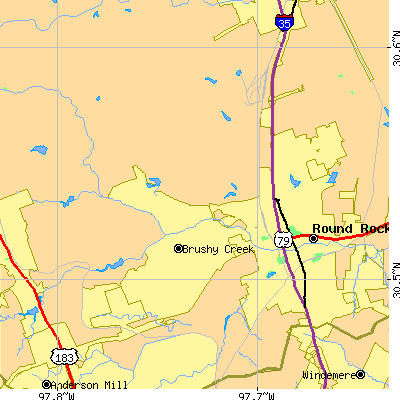 Zip code 78681 close-up map