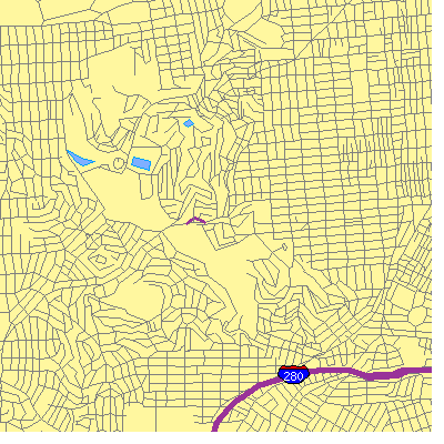 Zip code 94131 close-up map