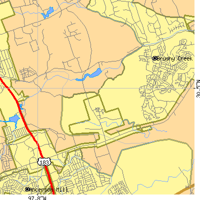 Zip code 78717 close-up map