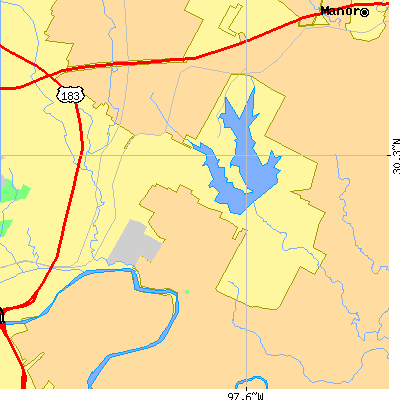 Zip code 78724 close-up map