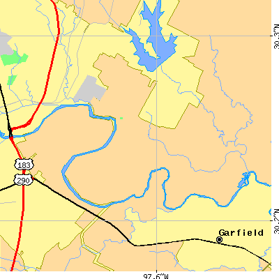 Zip code 78725 close-up map