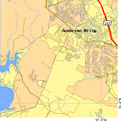 Zip code 78726 close-up map