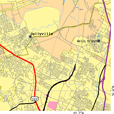 Zip code 78727 close-up map