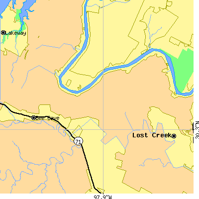 Zip code 78733 close-up map