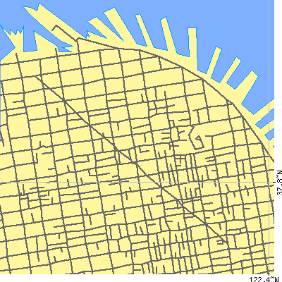 Zip code 94133 close-up map