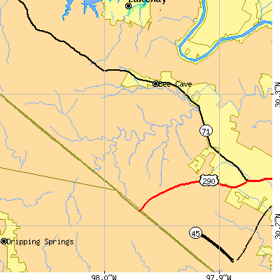 Zip code 78736 close-up map
