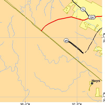Zip code 78737 close-up map