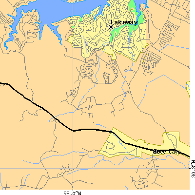Zip code 78738 close-up map
