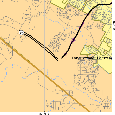 Zip code 78739 close-up map