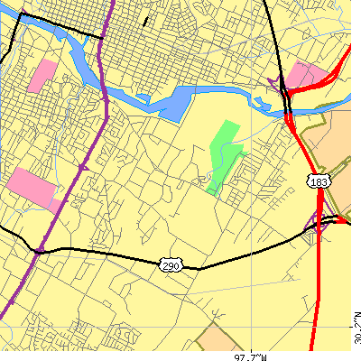 Zip code 78741 close-up map