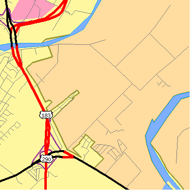 Zip code 78742 close-up map