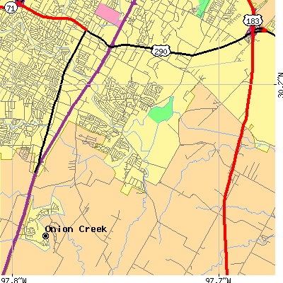 Zip code 78744 close-up map
