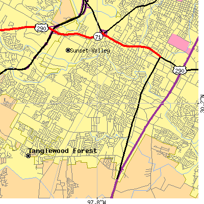 Zip code 78745 close-up map