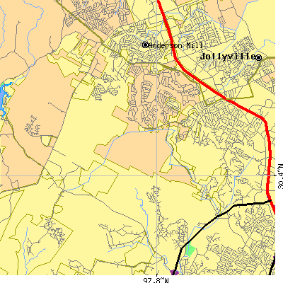 Zip code 78750 close-up map