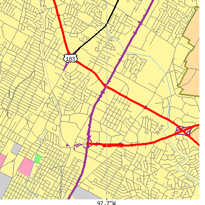 Zip code 78752 close-up map