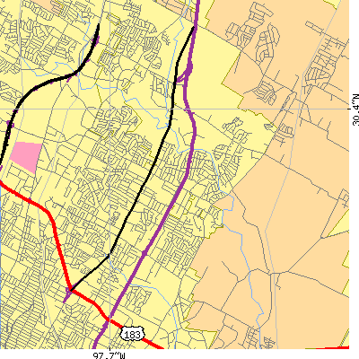 Zip code 78753 close-up map