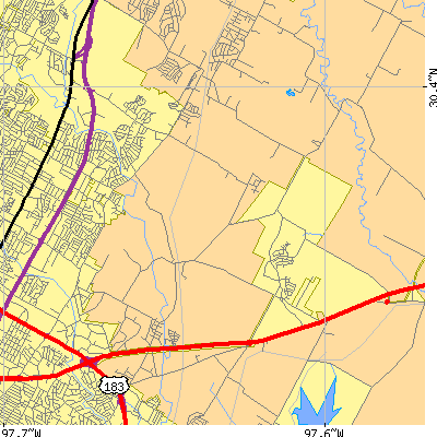 Zip code 78754 close-up map
