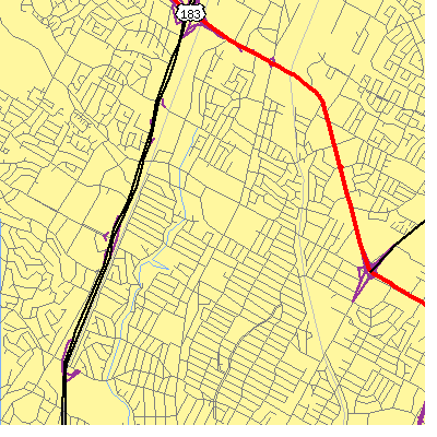 Zip code 78757 close-up map