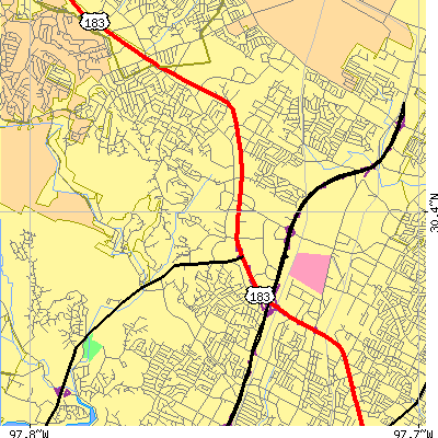 Zip code 78759 close-up map