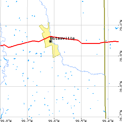 Zip code 78829 close-up map