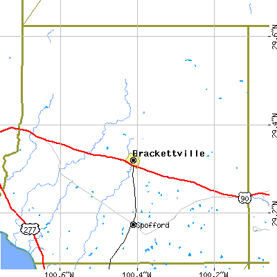 Zip code 78832 close-up map