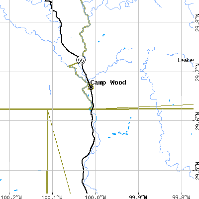 Zip code 78833 close-up map