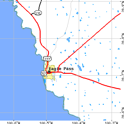 Zip code 78852 close-up map