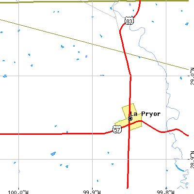 Zip code 78872 close-up map