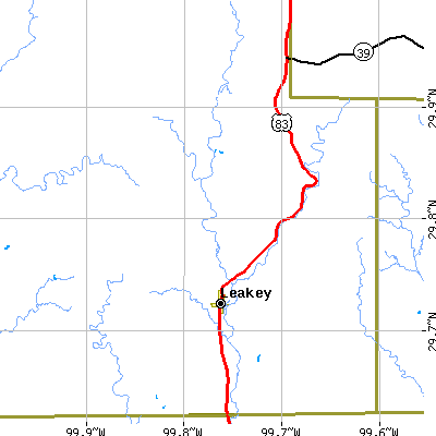 Zip code 78873 close-up map