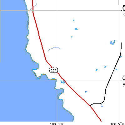 Zip code 78877 close-up map
