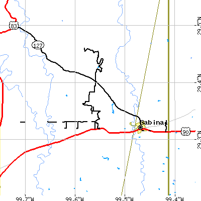 Zip code 78881 close-up map
