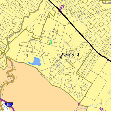 Zip code 94305 close-up map