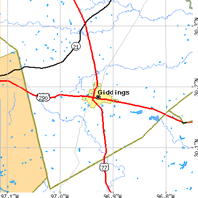 Zip code 78942 close-up map
