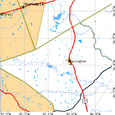 Zip code 78947 close-up map