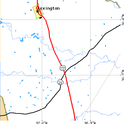 Zip code 78948 close-up map