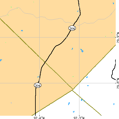 Zip code 78953 close-up map