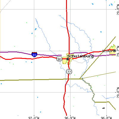 Zip code 78956 close-up map
