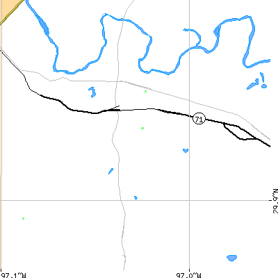 Zip code 78963 close-up map