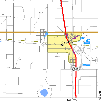 Zip code 79013 close-up map