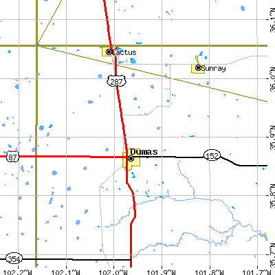 Zip code 79029 close-up map